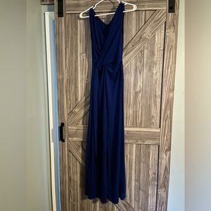 BCBG MAX AZRIA long blue tie dress